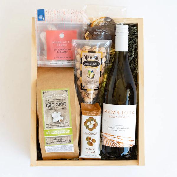 White Wine & Snacks Gift Box